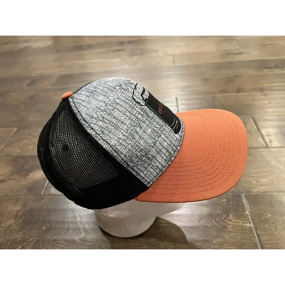 prAna Mens Beer Belly Red Orange Snapback Trucker Hat Baseball Cap Journeyman