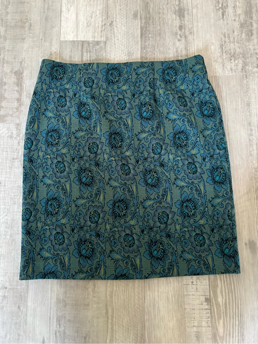 J. Jill Blue Floral Jacquard Mini Skirt