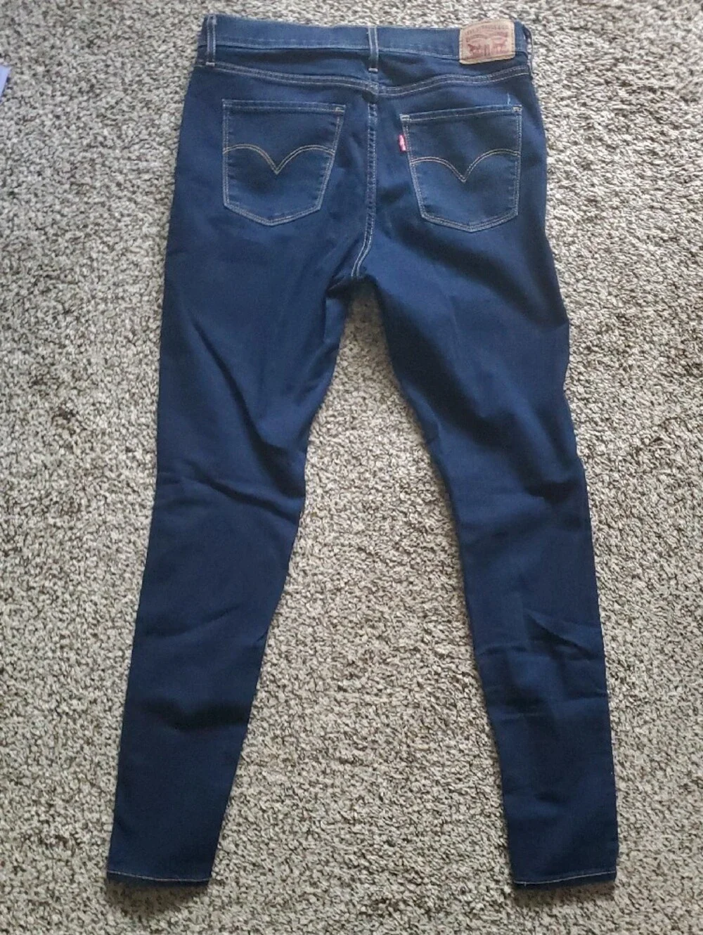 Levi's Navy 721 High Rise Skinny Stretch Jeans