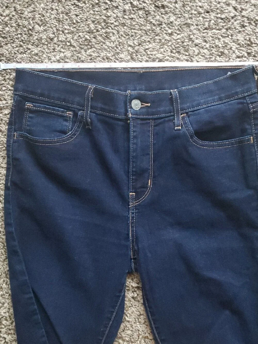 Levi's Navy 721 High Rise Skinny Stretch Jeans