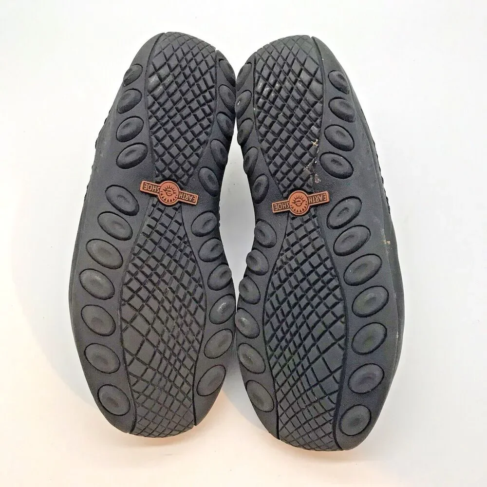 Earth Shoe Haley Slip On Loafers Women's 7.5 Gray & Black Suede Leather Shoes