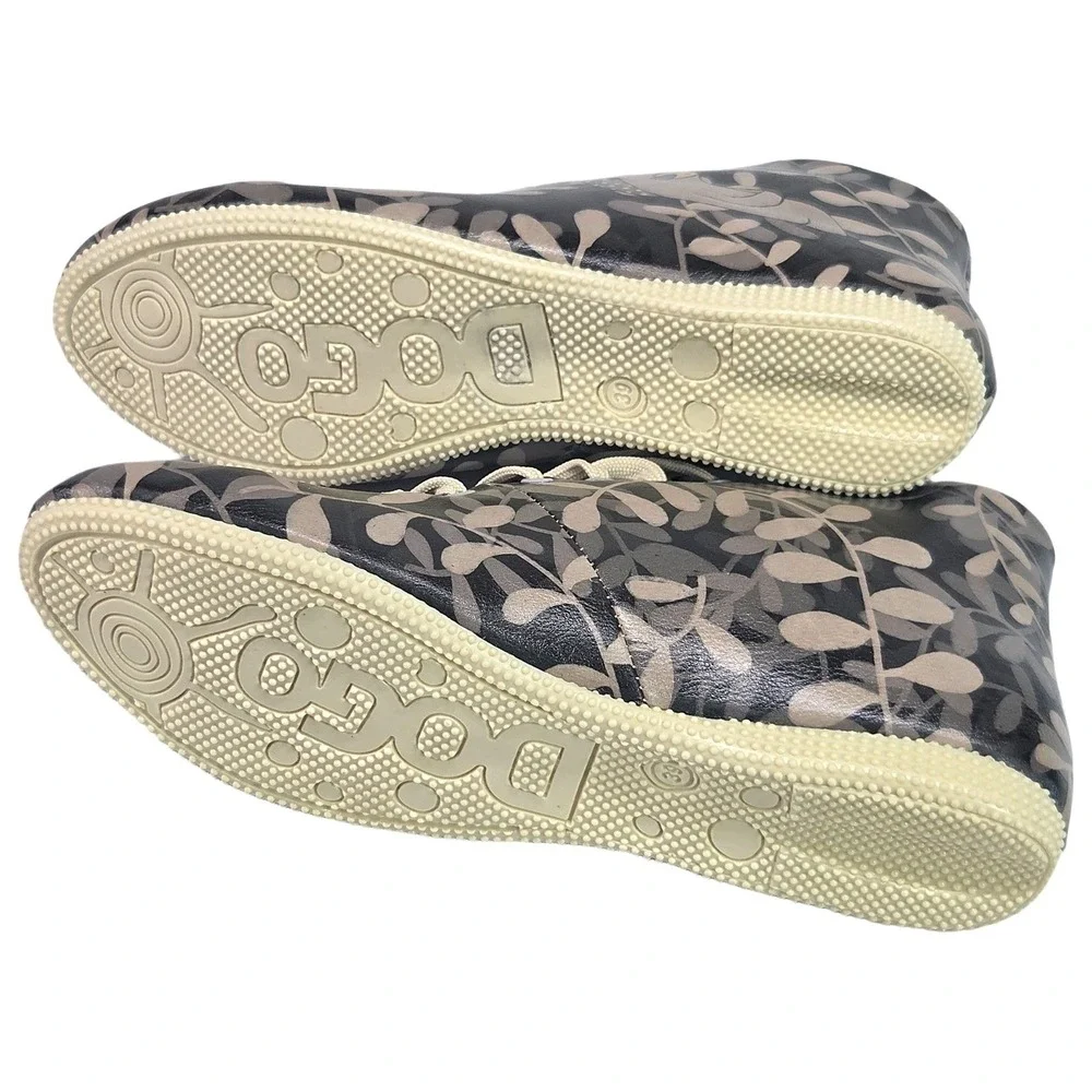 DOGO Women Sloth Print Ankle Boots EU 39 US 8.5 Vegan Leather Lace Up New Shoes