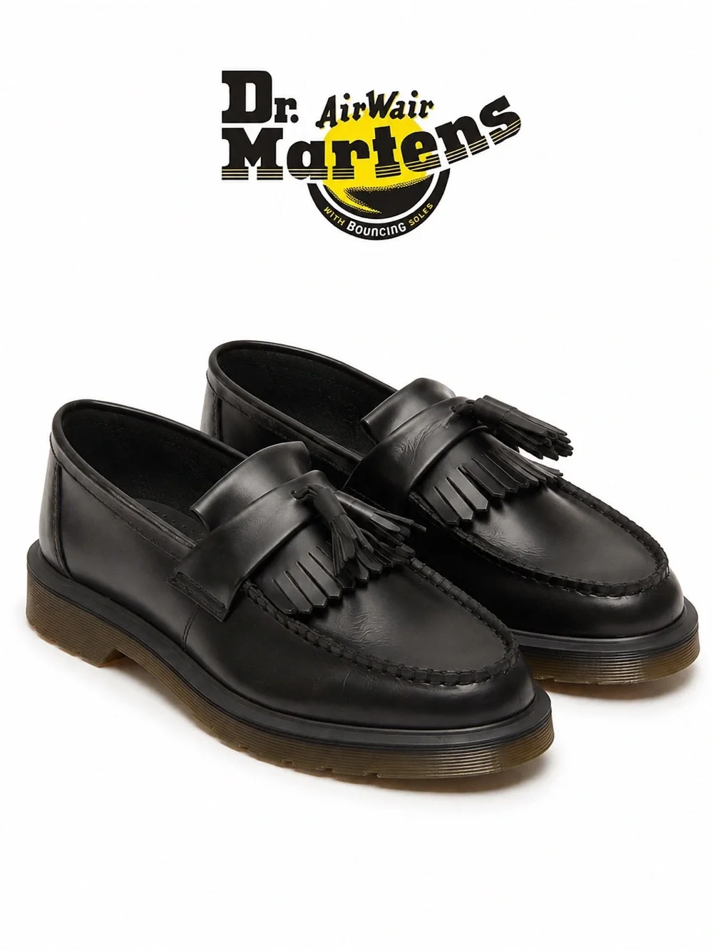 Dr. Martens Adrian Tassel Loafers Black Smooth Leather EU 37 US 6