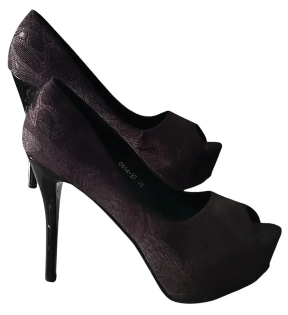 Lian Ai Yu Black Peep Toe Platform 5