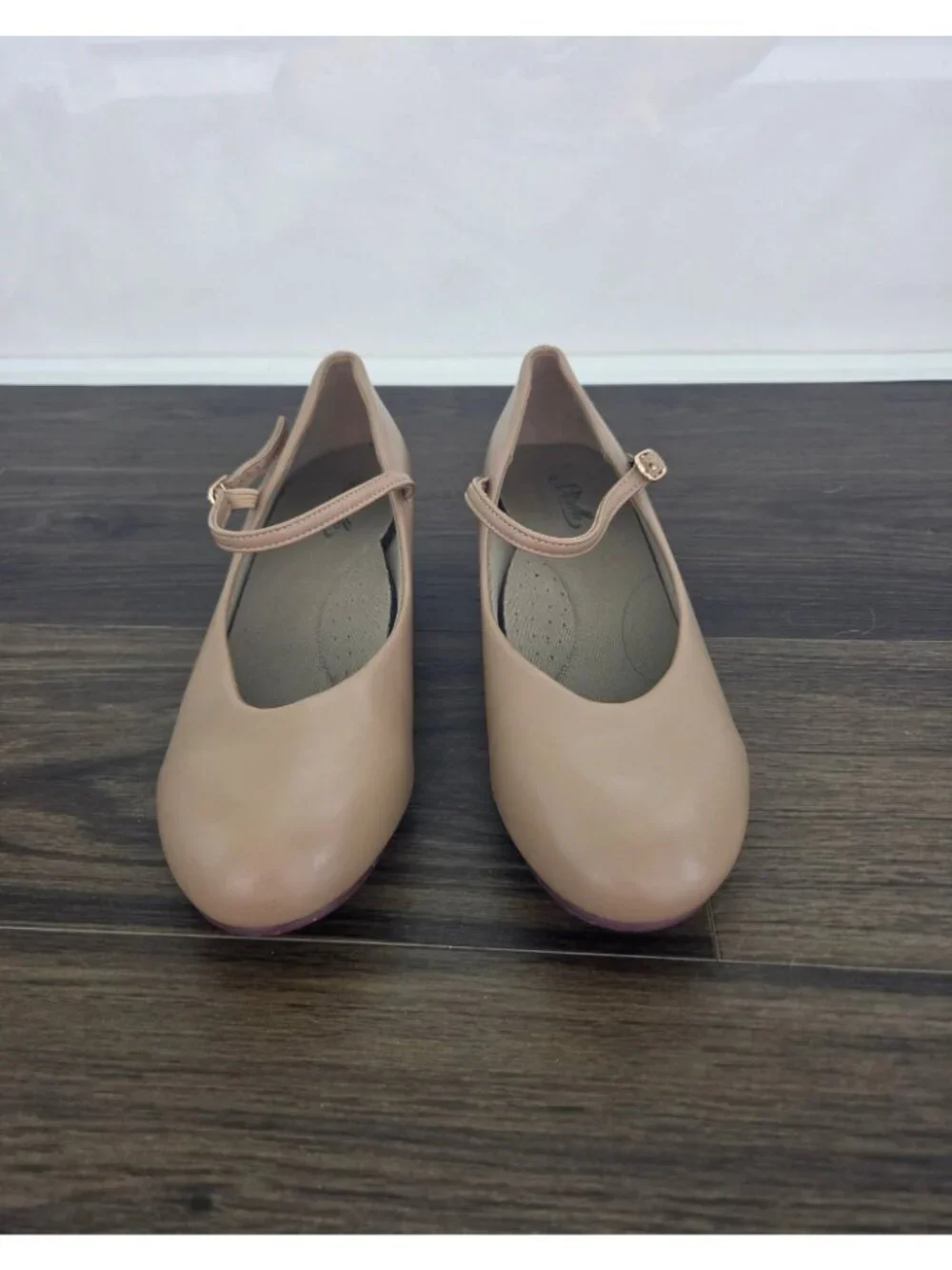 💙 Stelle Tan Faux Leather Mary Jane Kitten Size 8 Heel Character Dance Shoes Vi
