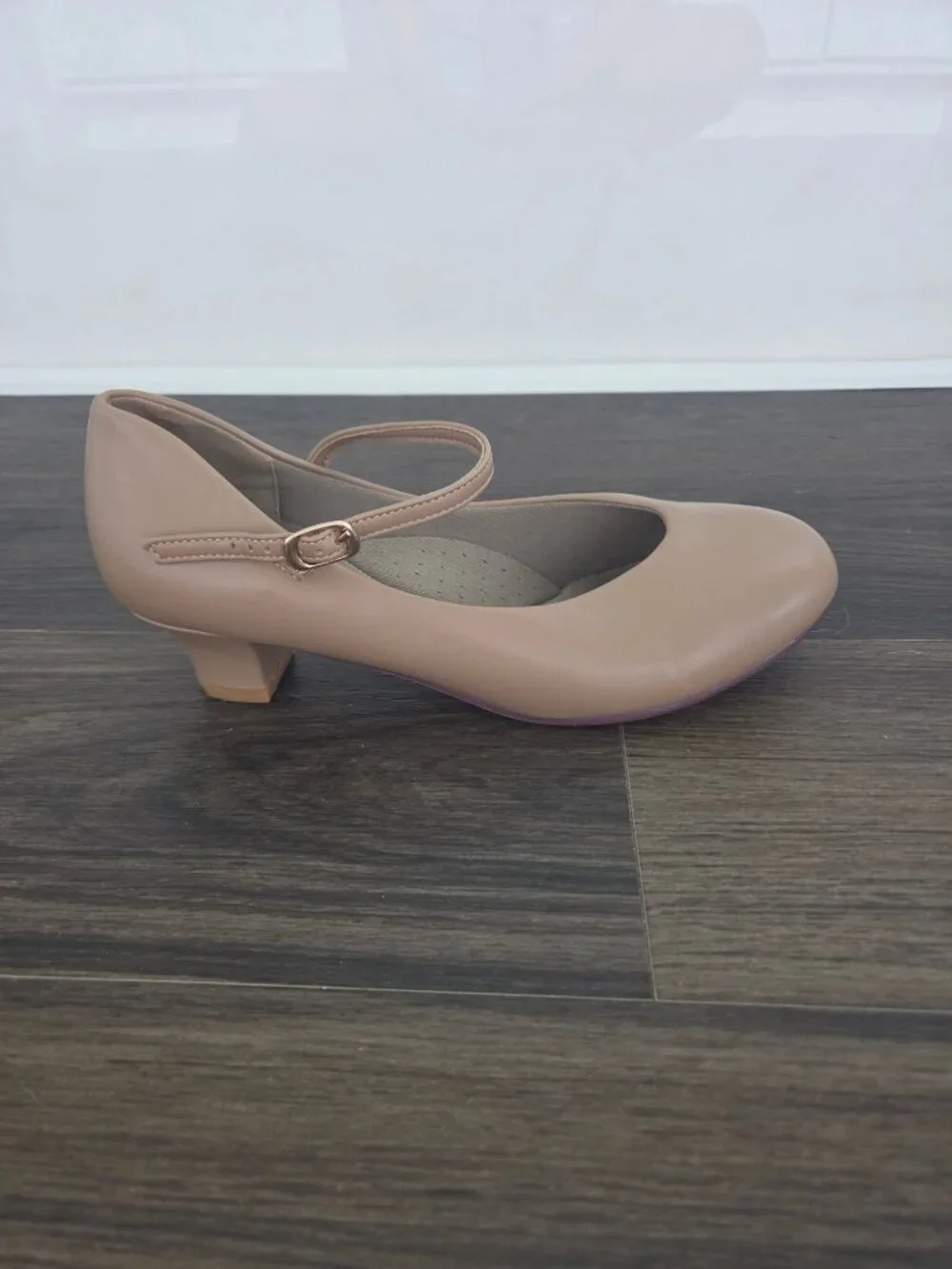 💙 Stelle Tan Faux Leather Mary Jane Kitten Size 8 Heel Character Dance Shoes Vi