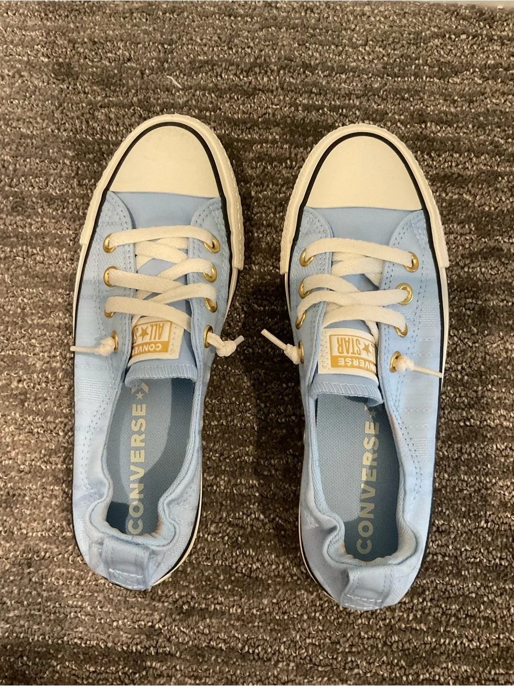 Converse Kids Low-Top Canvas Sneakers - Light Blue and White