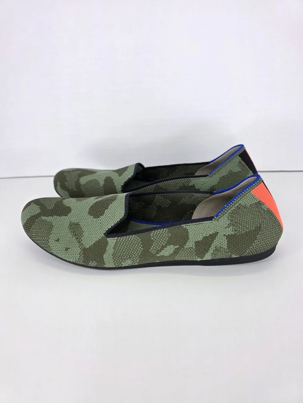 Rothy's The Loafer Flats Green Olive Camo Slip‎ On Women's Casual Shoes Size 7