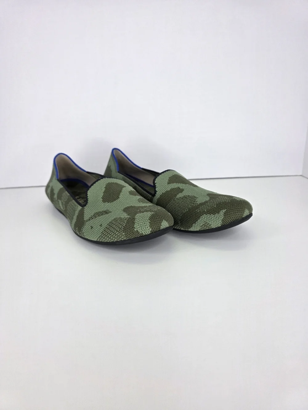 Rothy's The Loafer Flats Green Olive Camo Slip‎ On Women's Casual Shoes Size 7