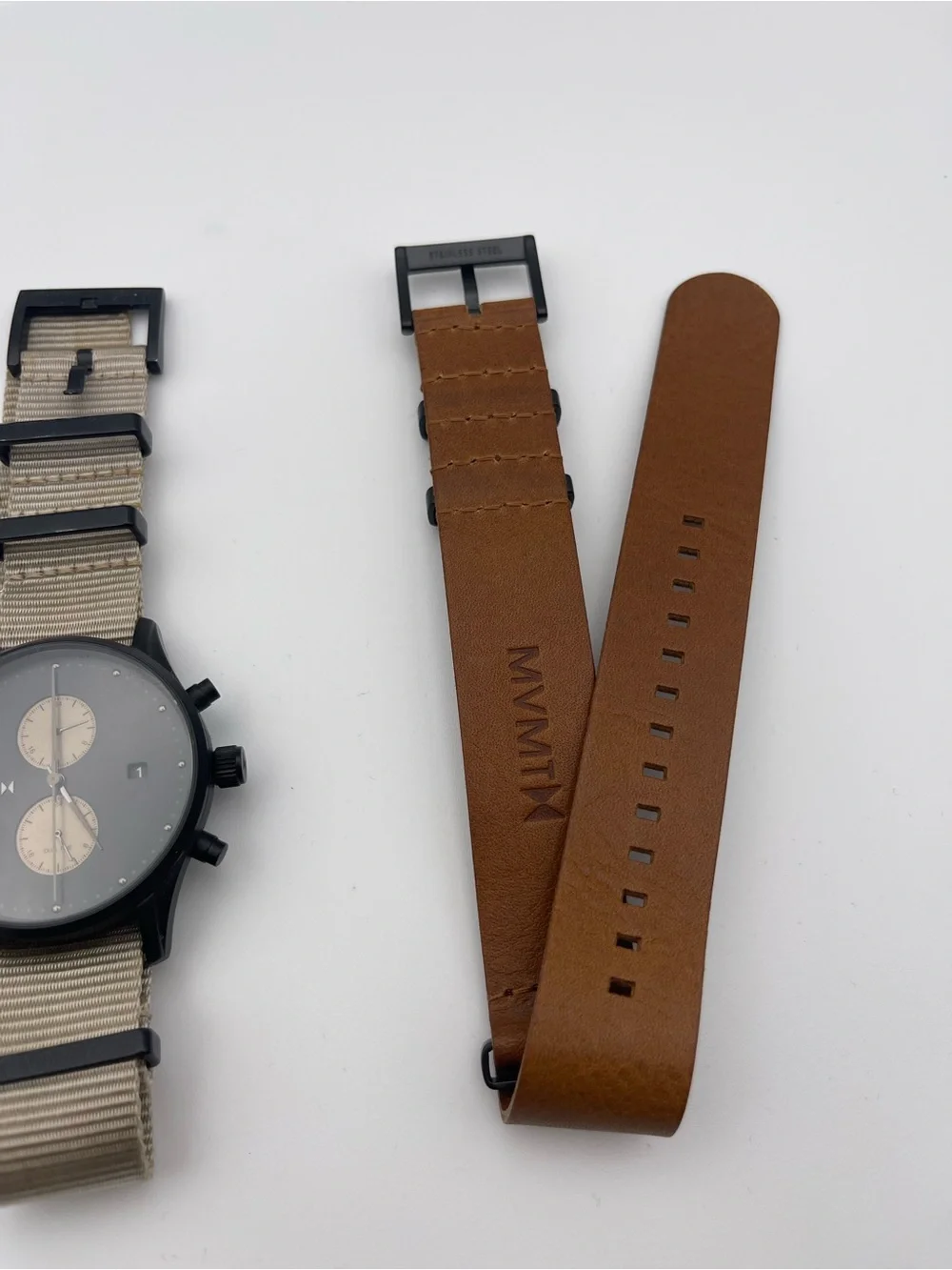 MVMT Men’s Watch Voyage Dessert Dual Time with extra replacement bands