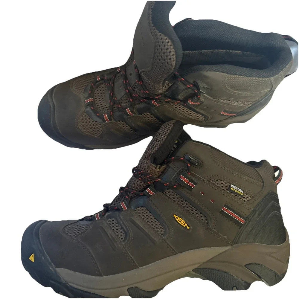 KEEN Utility Lansing Mid Steel Toe Waterproof Work Boots Mens 14EE Brown 1022098