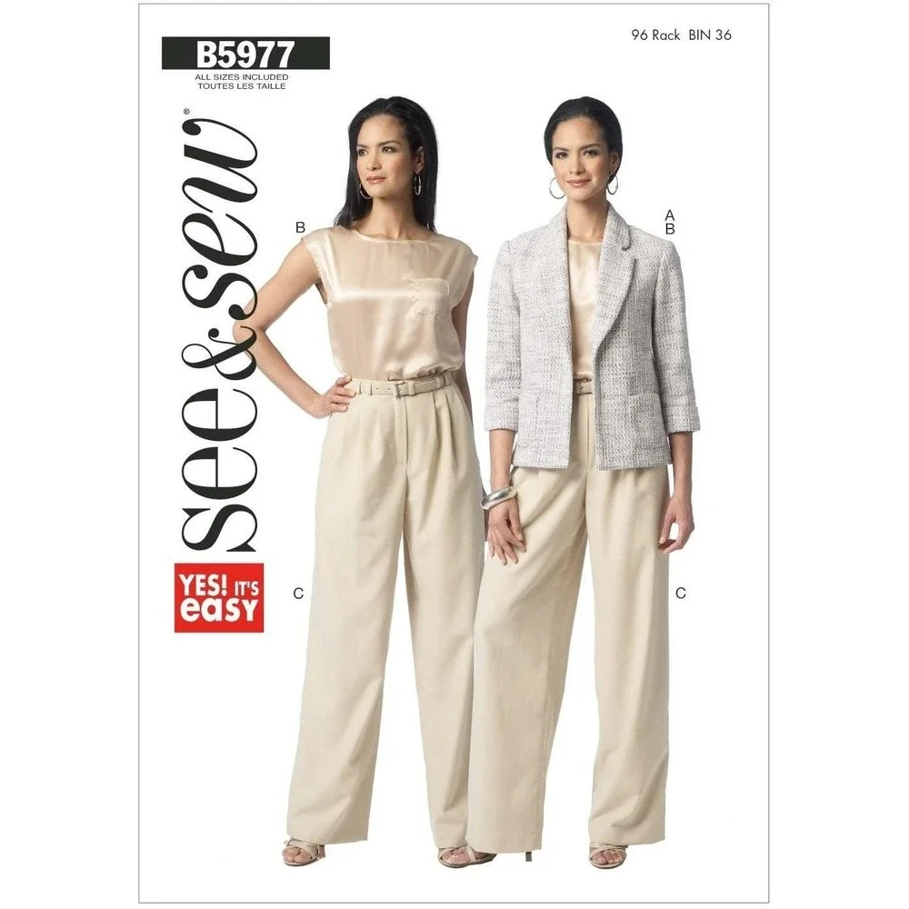 Butterick‎ See and Sew Sewing Pattern 5977 Jacket Unlined Misses Size 6-22