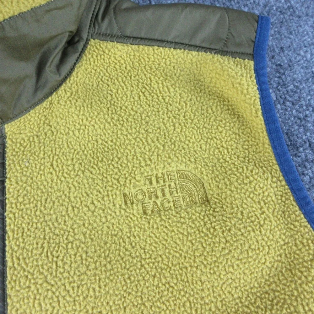 The North‎ Face Vest Mens Medium Yellow Royal Arch Fleece Outdoor Full Zip