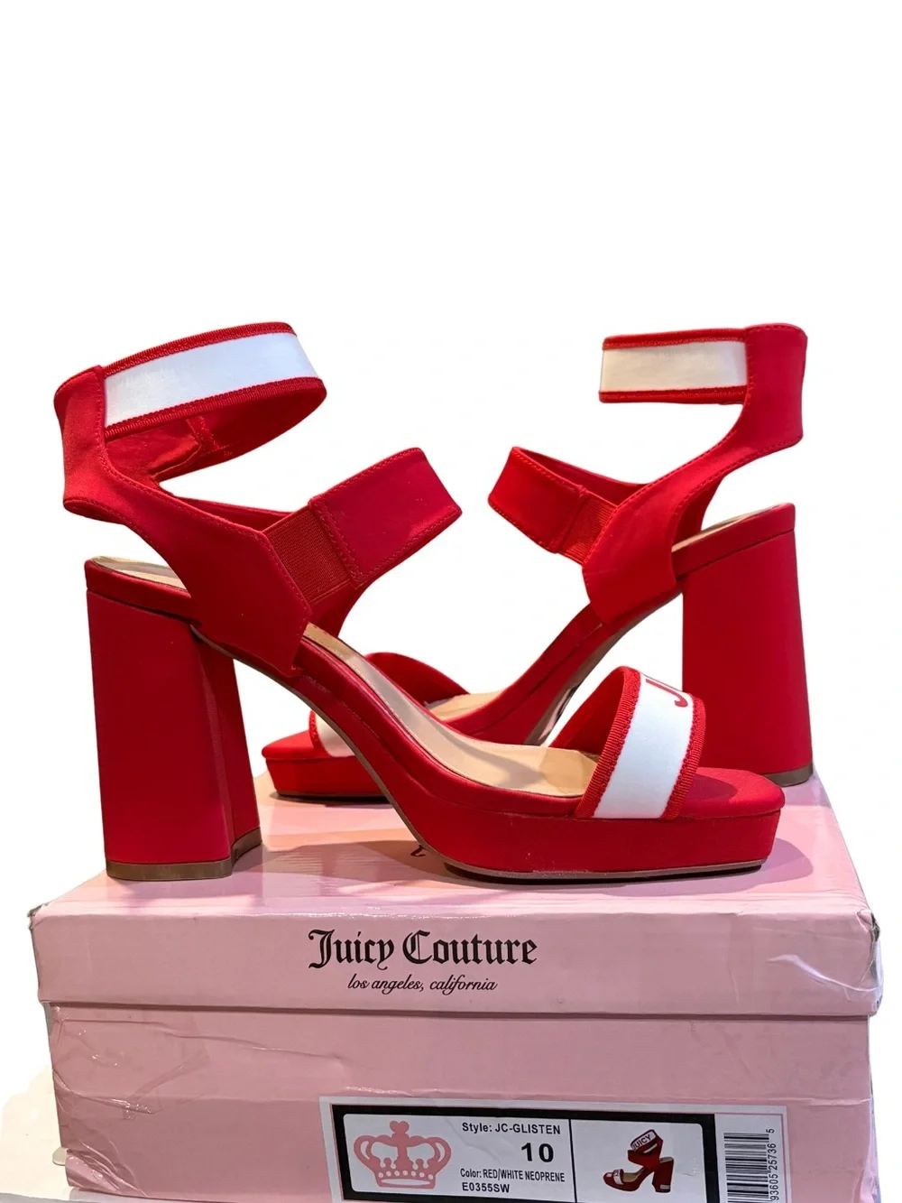 NWT Juicy Couture JC-Glisten Red Platform Heels Size 10 Y2K Style Y2K inspired