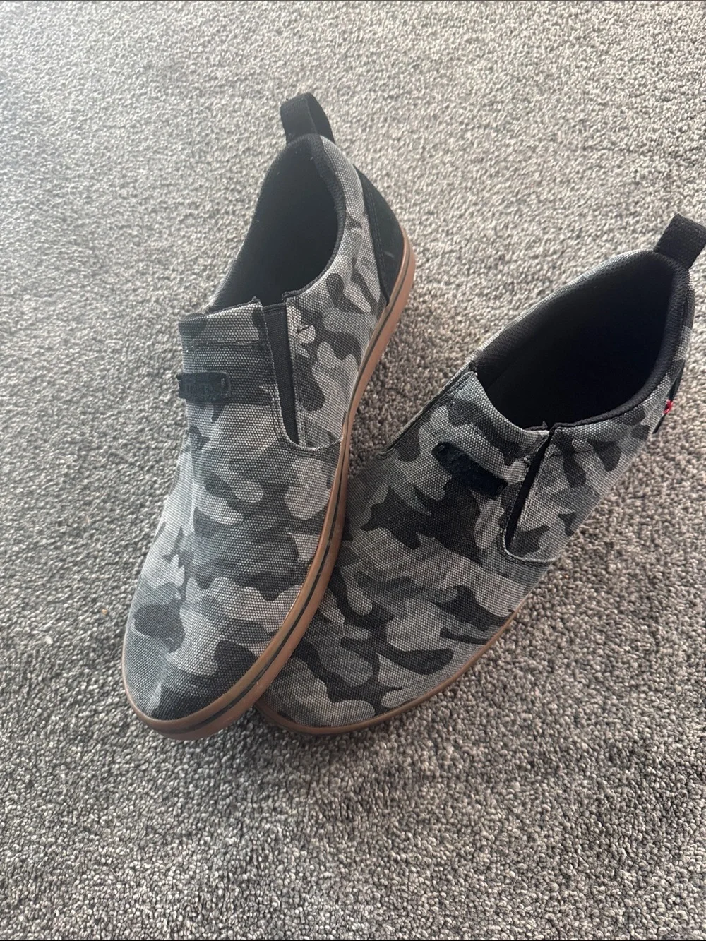 Men's Gray Camo Slip-On Casual Loafers