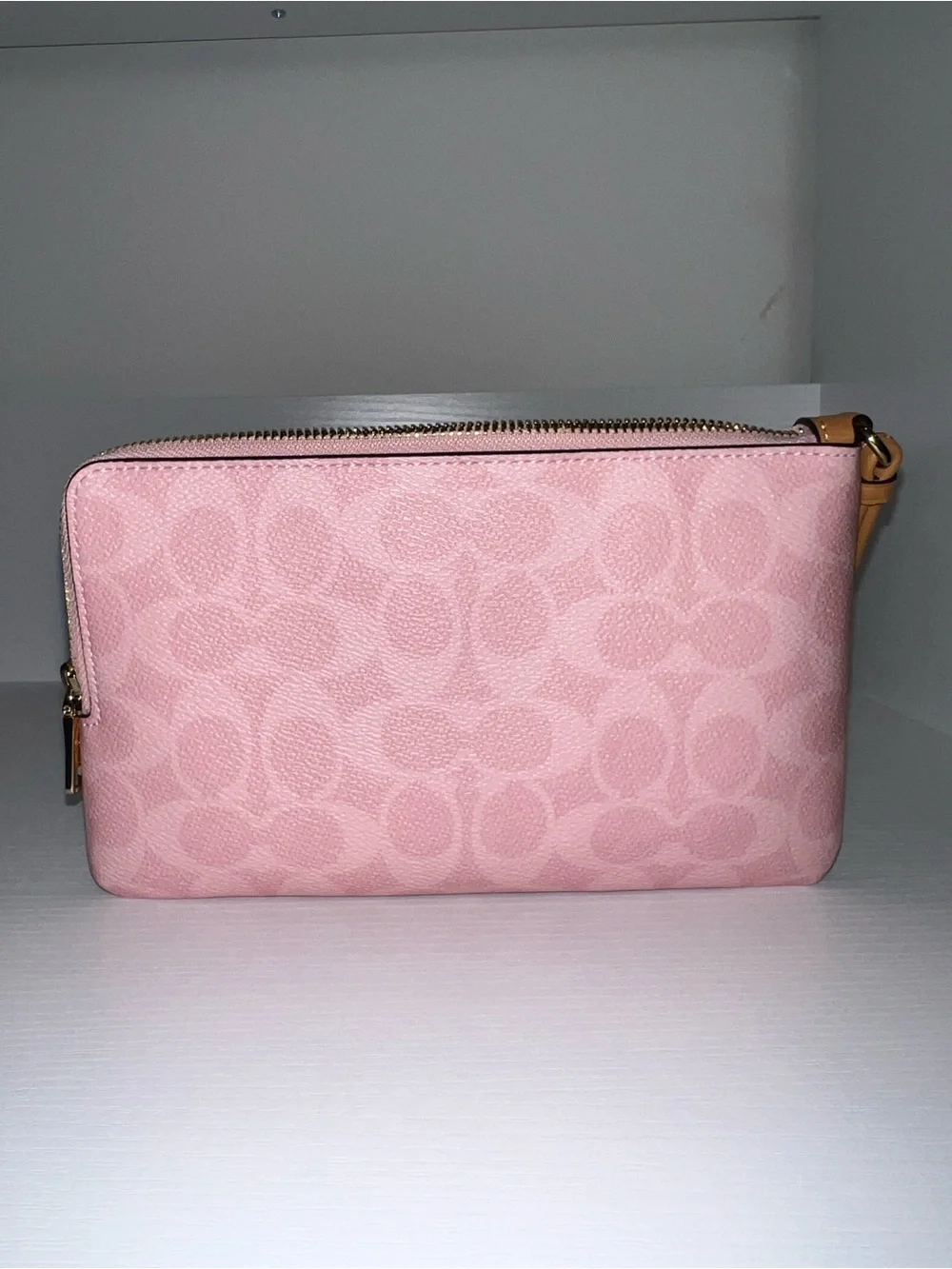 Coach Powder Pink Double Zip Wristlet