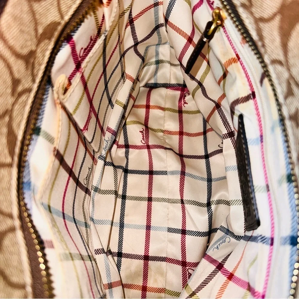 Vintage Coach #11349 Tan and Brown Signature Tote