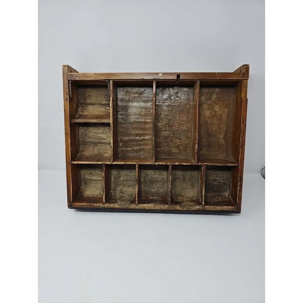 Antique National Cash Register Wood Drawer‎ Insert Trinket Shelf Steampunk Decor