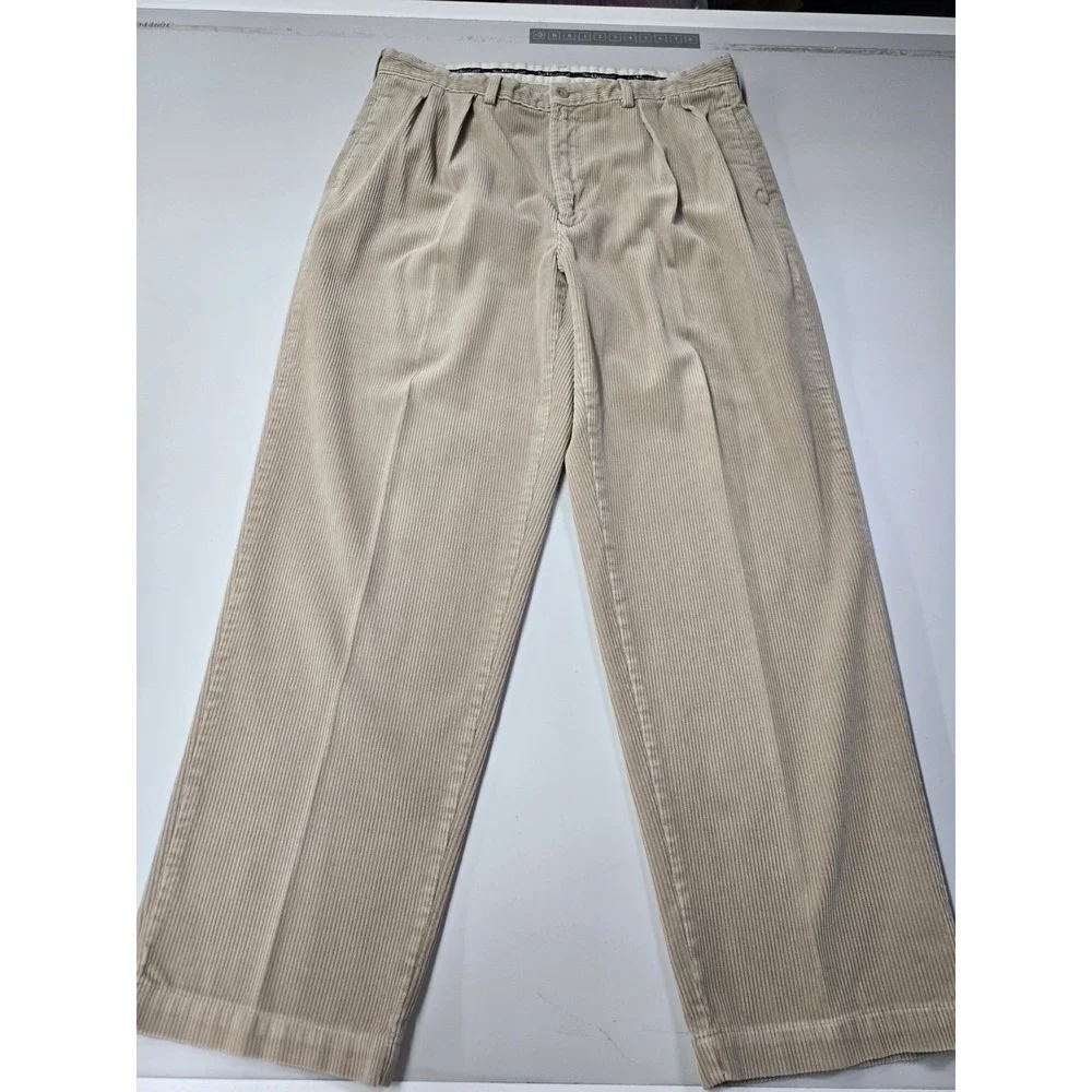 Polo Ralph Lauren Men's Vintage‎ Corduroy Andrew Pant Beige 36x30 Small Holes