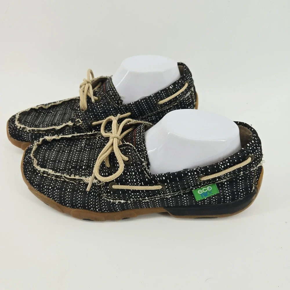 Twisted X Driving Moc Eco Slip On Loafer Mens Boat Black Shoes 8.5‎ No Insoles