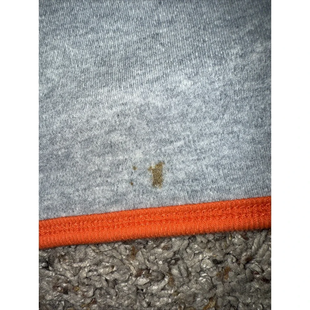Vintage Old Navy 2001 Striped‎ Baby Blanket Orange Gray 36x32