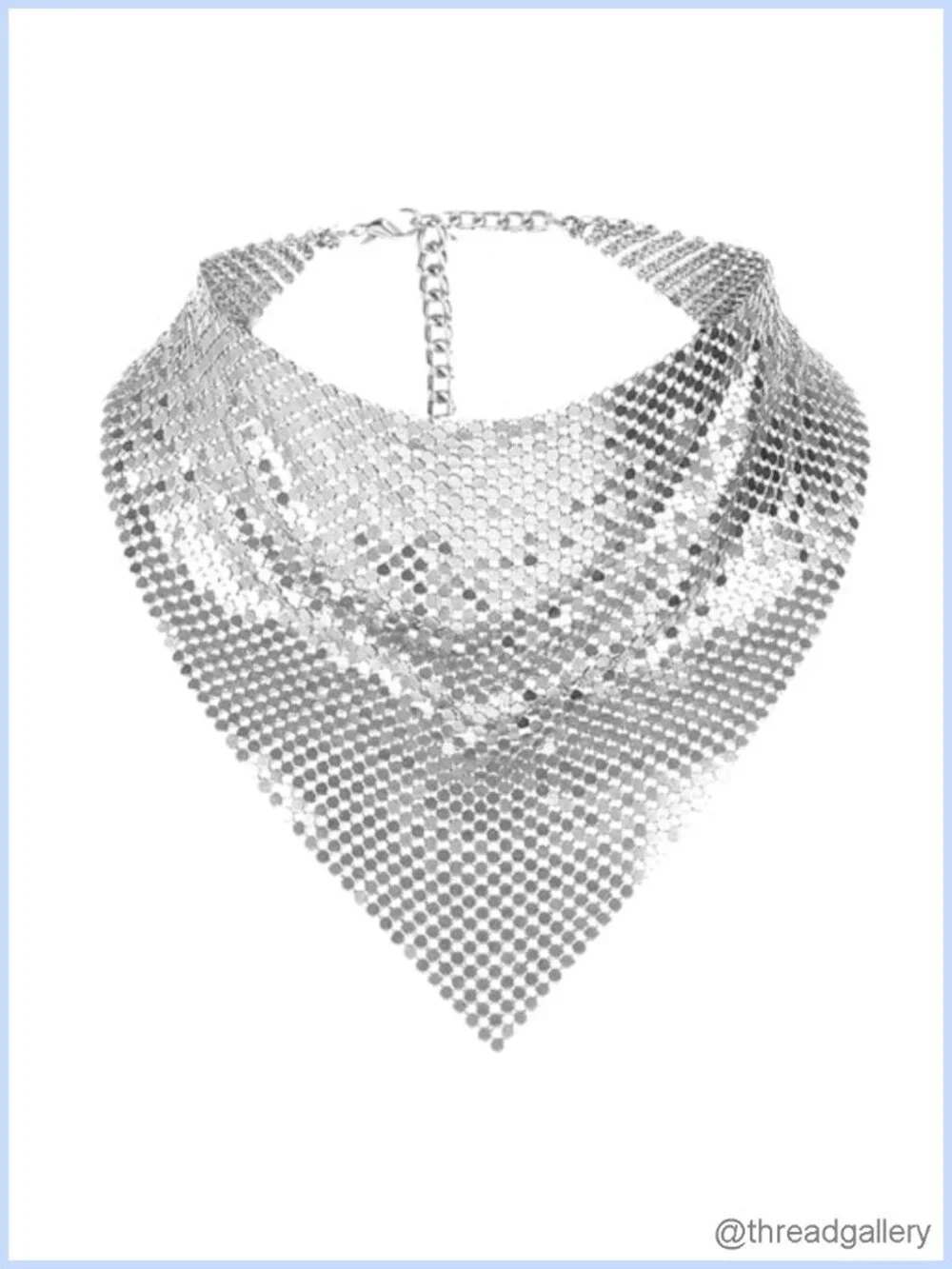 Sequin Metal Scarf Chain for Women Party Sparkle Neck Scarf Shawl Neckerchief