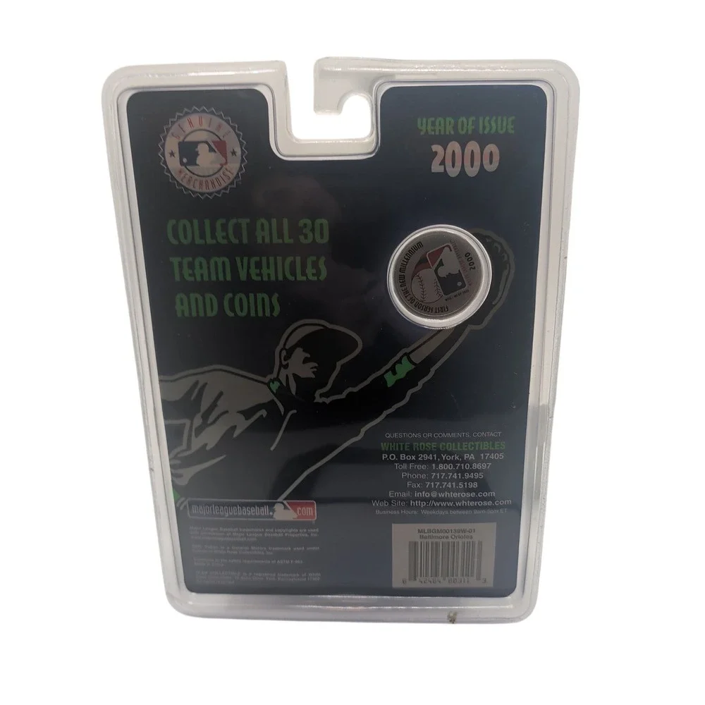 White Rose Collectibles MLB Baltimore Orioles Orange SUV Die-Cast Coin 2000 New