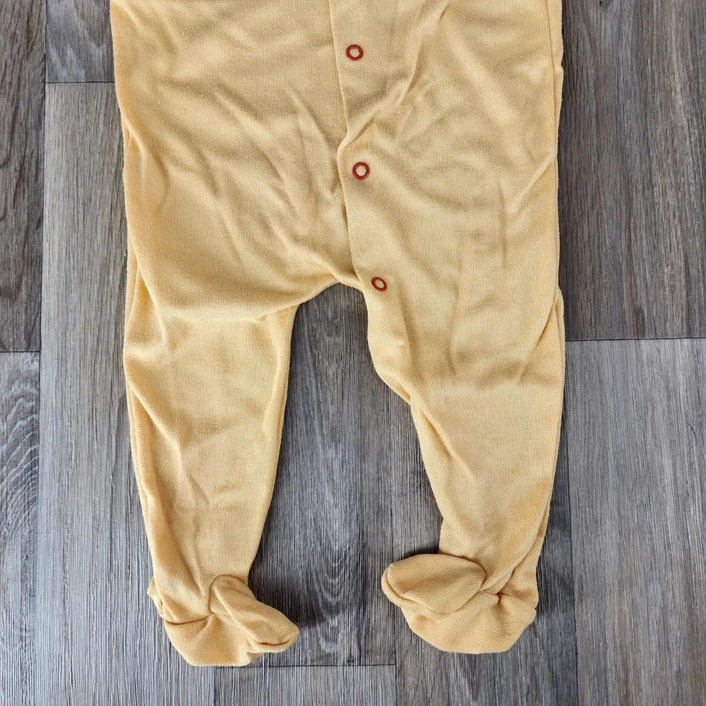 Disney Winnie the Pooh Vintage‎ Footed Sleeper Bib 6-9 Months Red Yellow