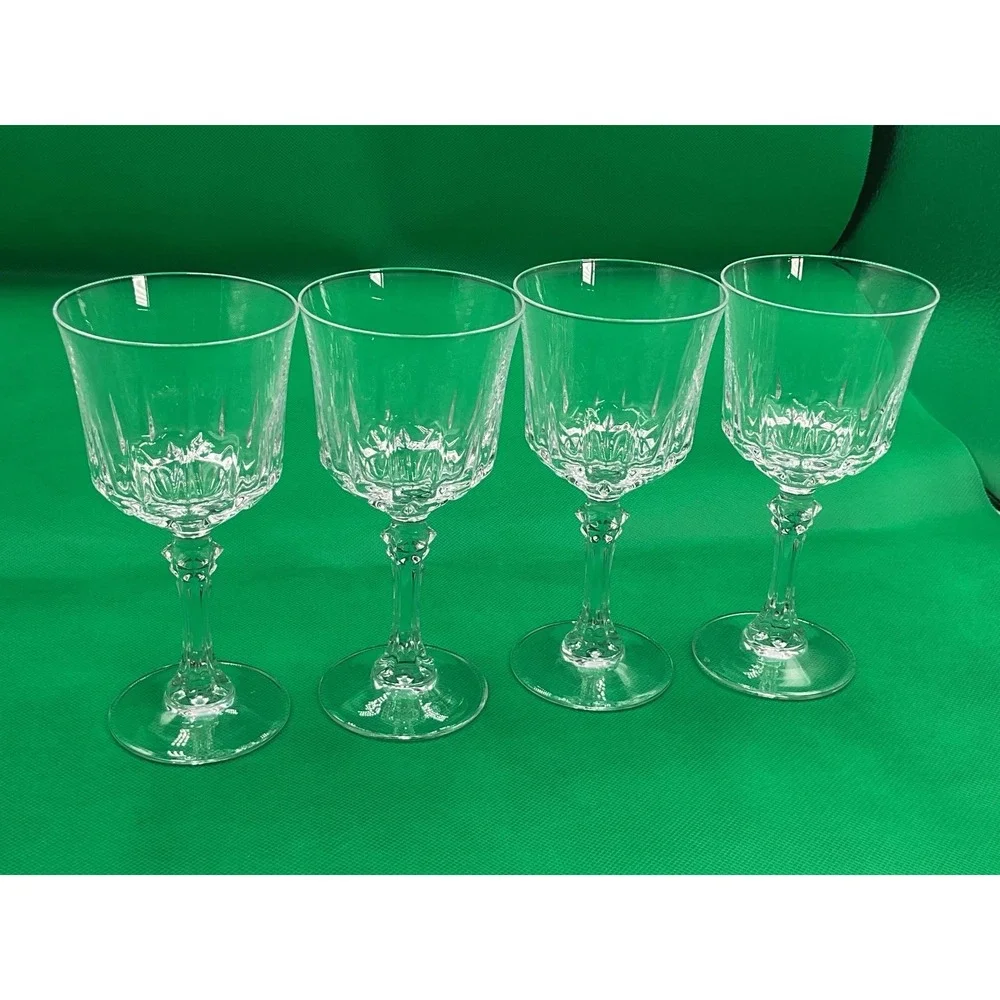 Vintage 1930s Crystal Wine Glass Set‎ of 4 - Perfect Condition