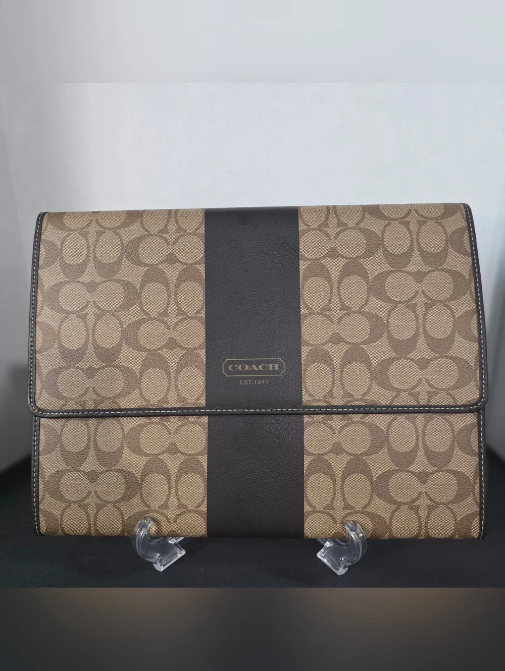 Coach Heritage Stripe Mobile Office Organizer