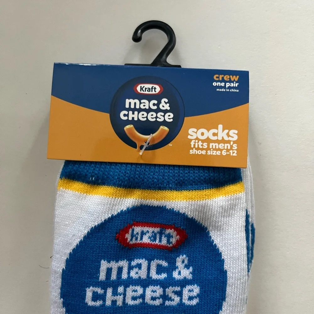 Kraft Mac & Cheese Socks Fits Men’s Shoe Size 6-12