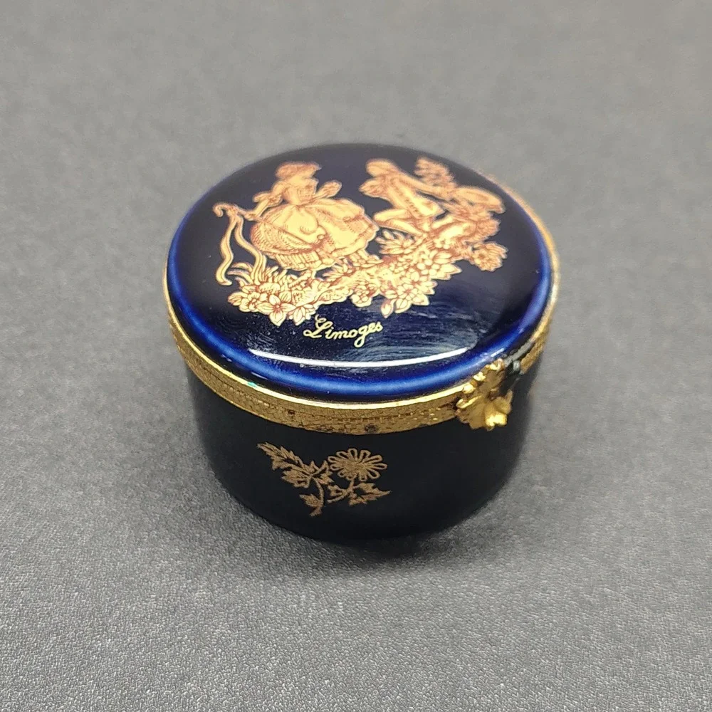 22k gold limoges trinket box