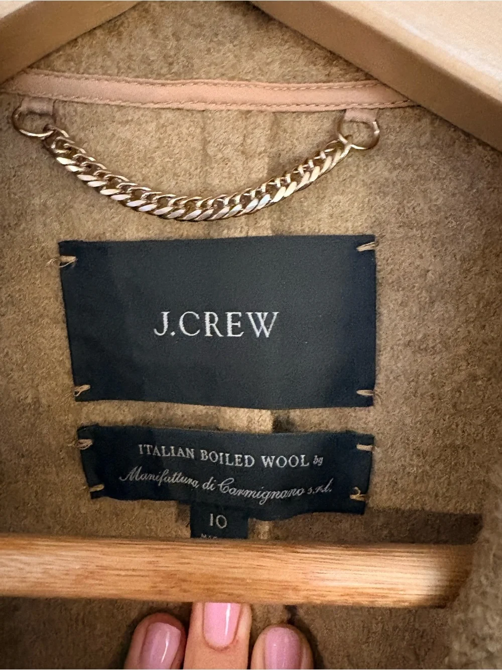 J. Crew Italian wool Camel Wool-Blend Double-Breasted Peacoat