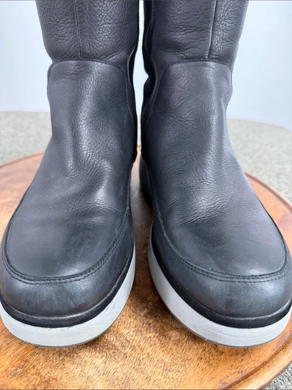 Clarks Unstructured Boots Wm 9.5M Un Vista Hi2 Snow Winter Black Leather Comfort