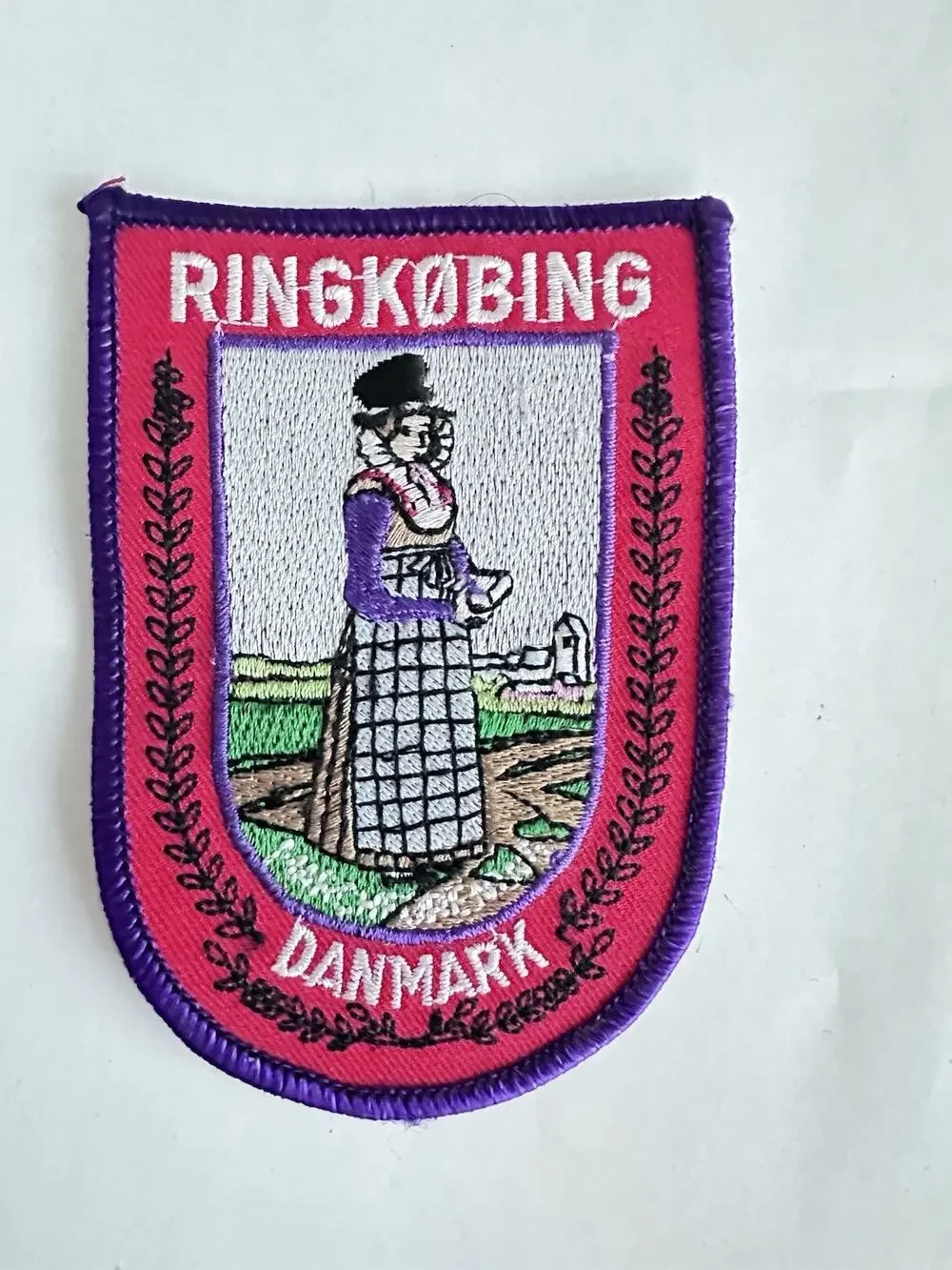 Vintage Ringkøbing Denmark Souvenir Patch Embroidered Travel Badge 3” x 4” P41