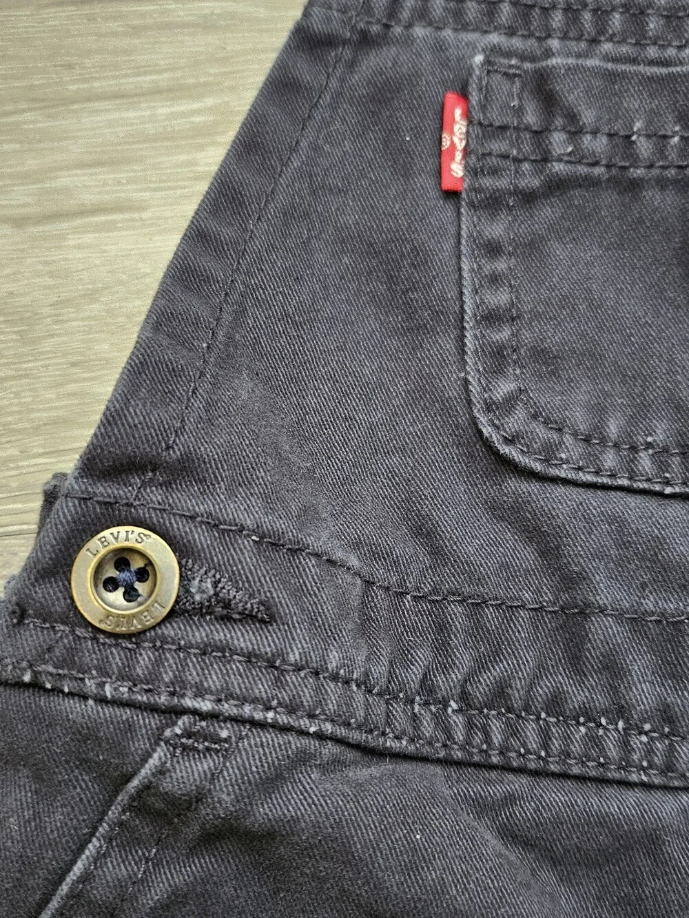 Levi's Infant Baby Black Denim Shortalls Size 12 Months