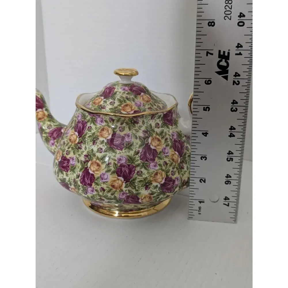 Royal Albert Old Country Roses Chintz Teapot 1999 Bone China Floral