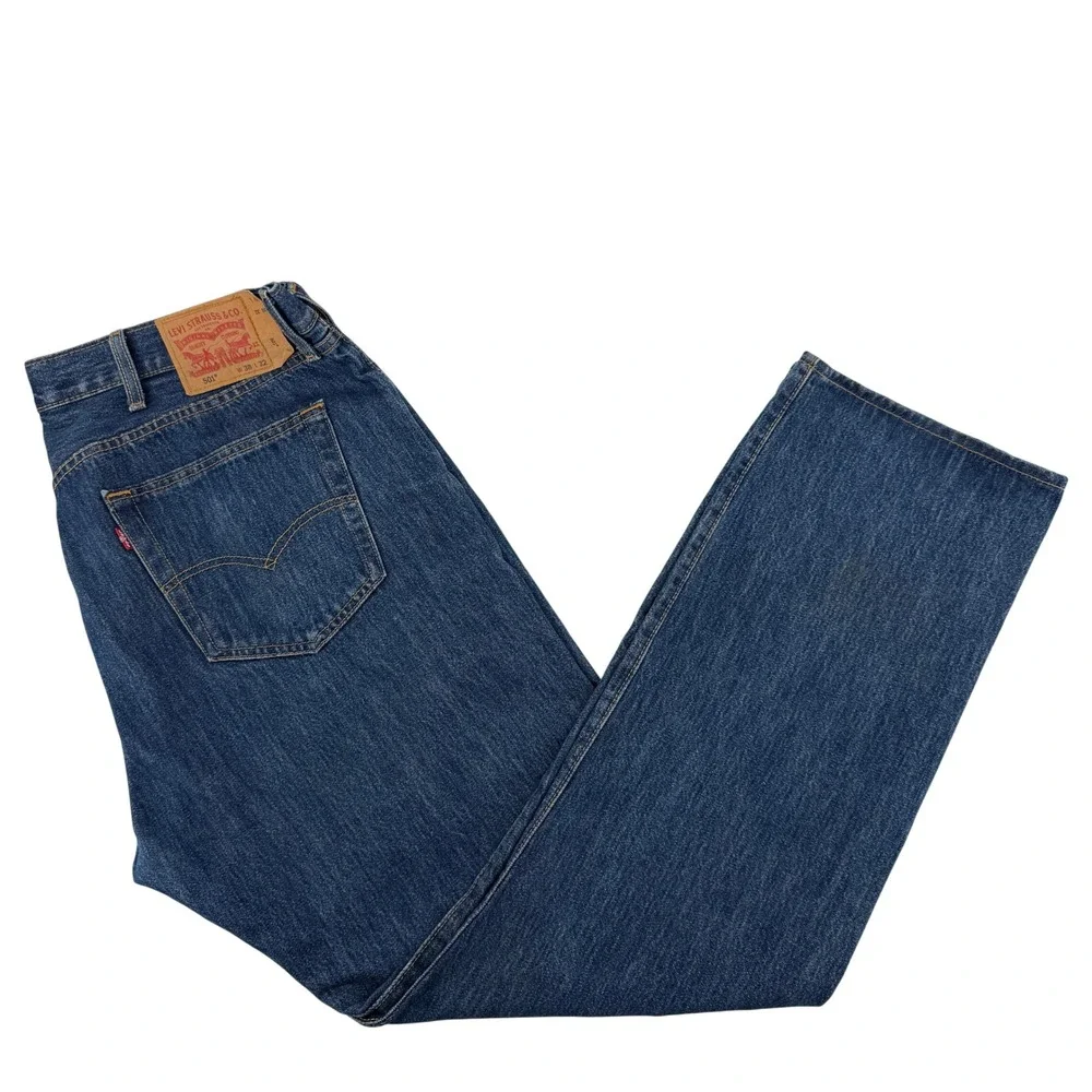 Levi's 501 Original Fit Jeans Mens 38x32 Blue Medium Wash Button Fly Straight