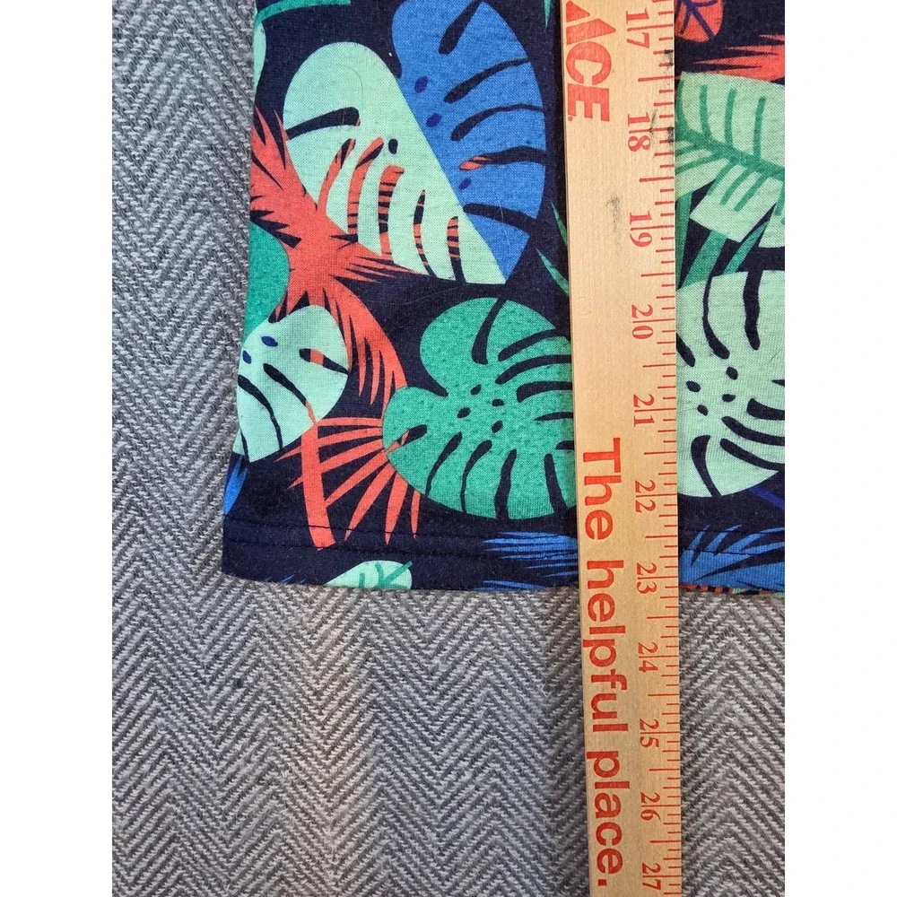 Cat & Jack Boys XL 16 Tropical Leaf Palm Tree Sleep Tank Top Navy Teal Coral