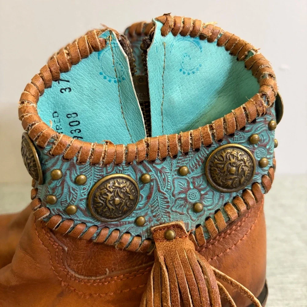 Corral leather ankle