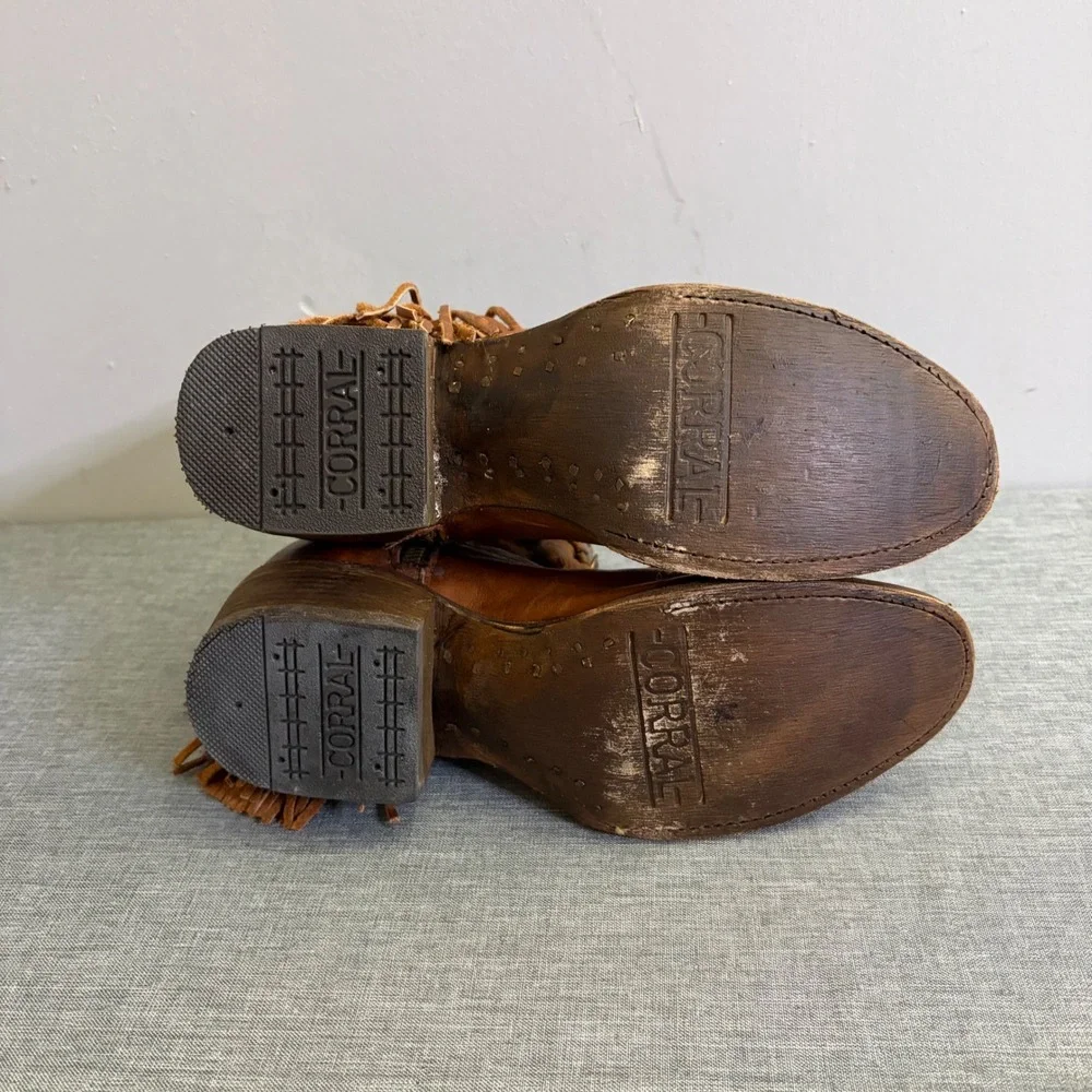 Corral leather ankle
