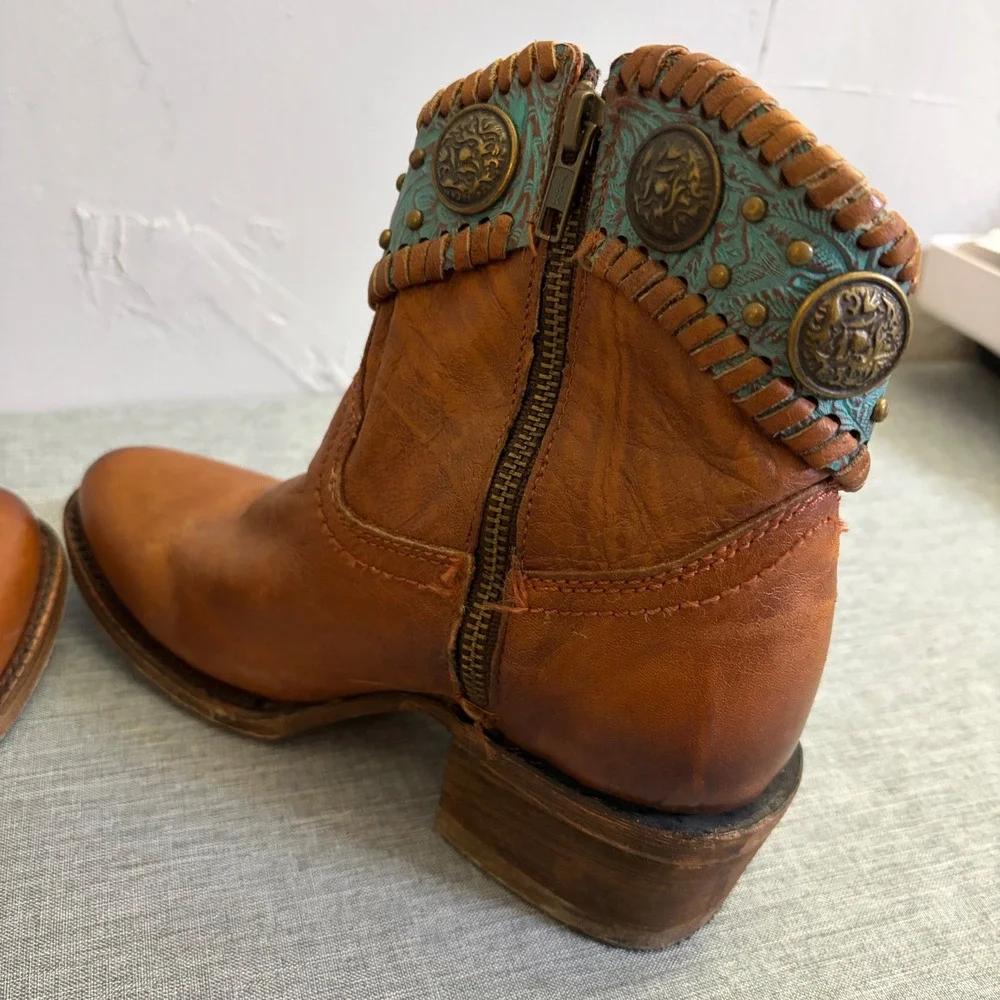 Corral leather ankle