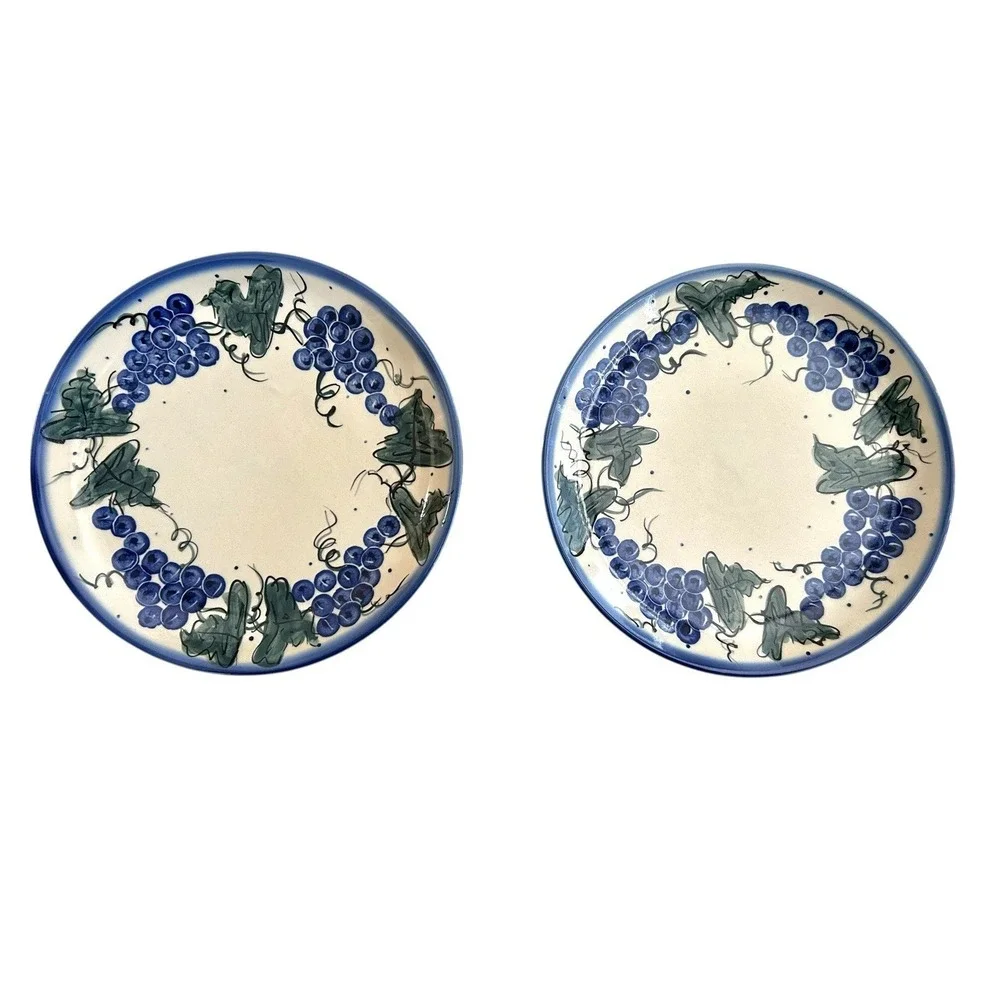 Boleslawiec Polish Pottery Salad Plates Andar Ceramics Anita‎ Tofil Unikat Grape