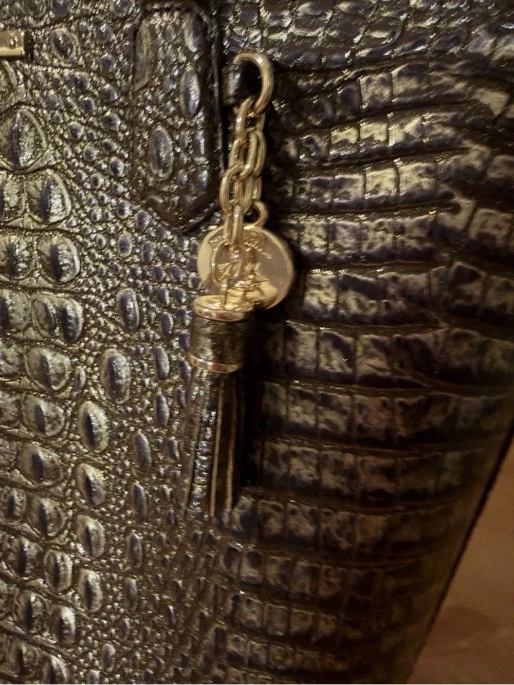 Brahmin croc embossed