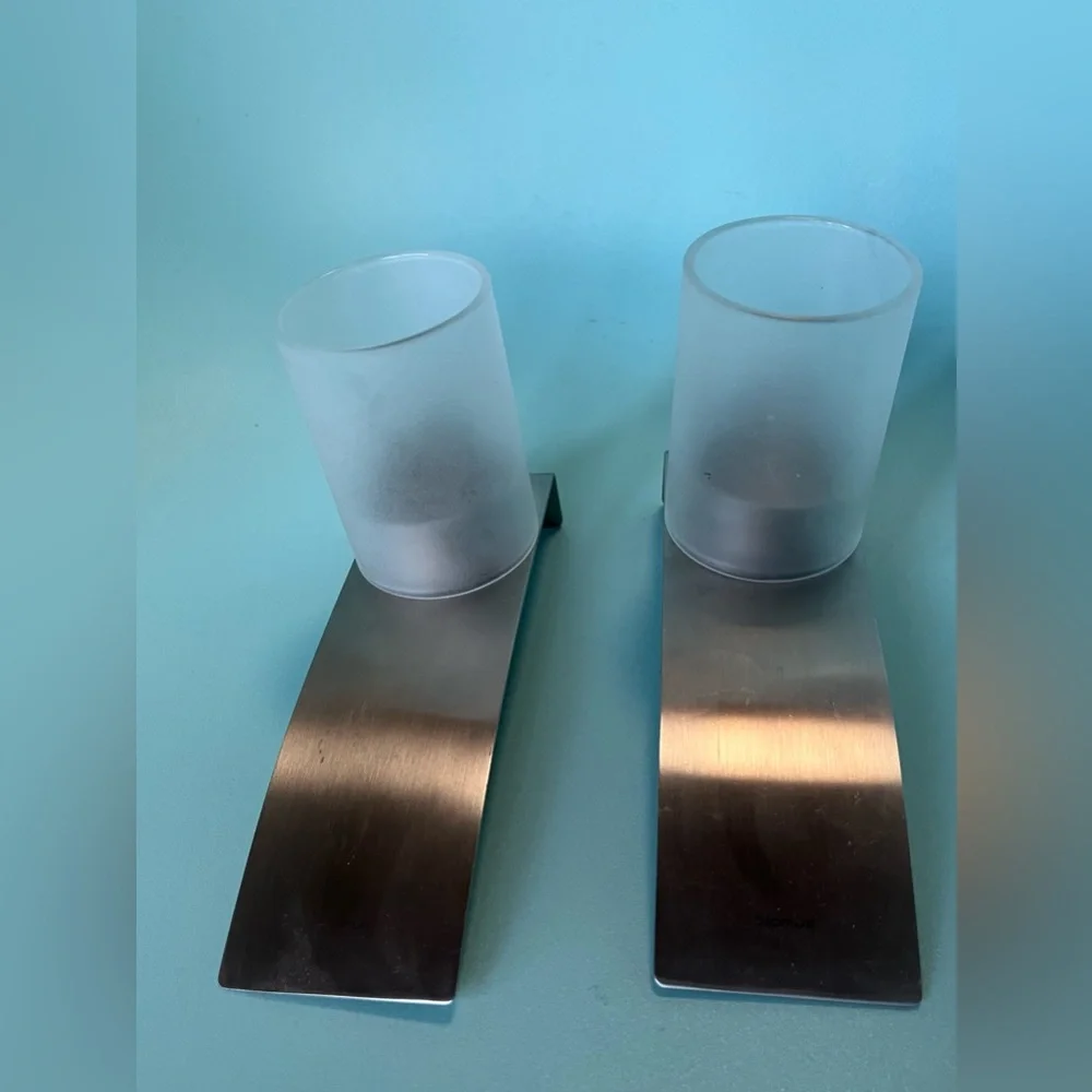 German Stainless Steel Modern Candle Holders by Blomus
