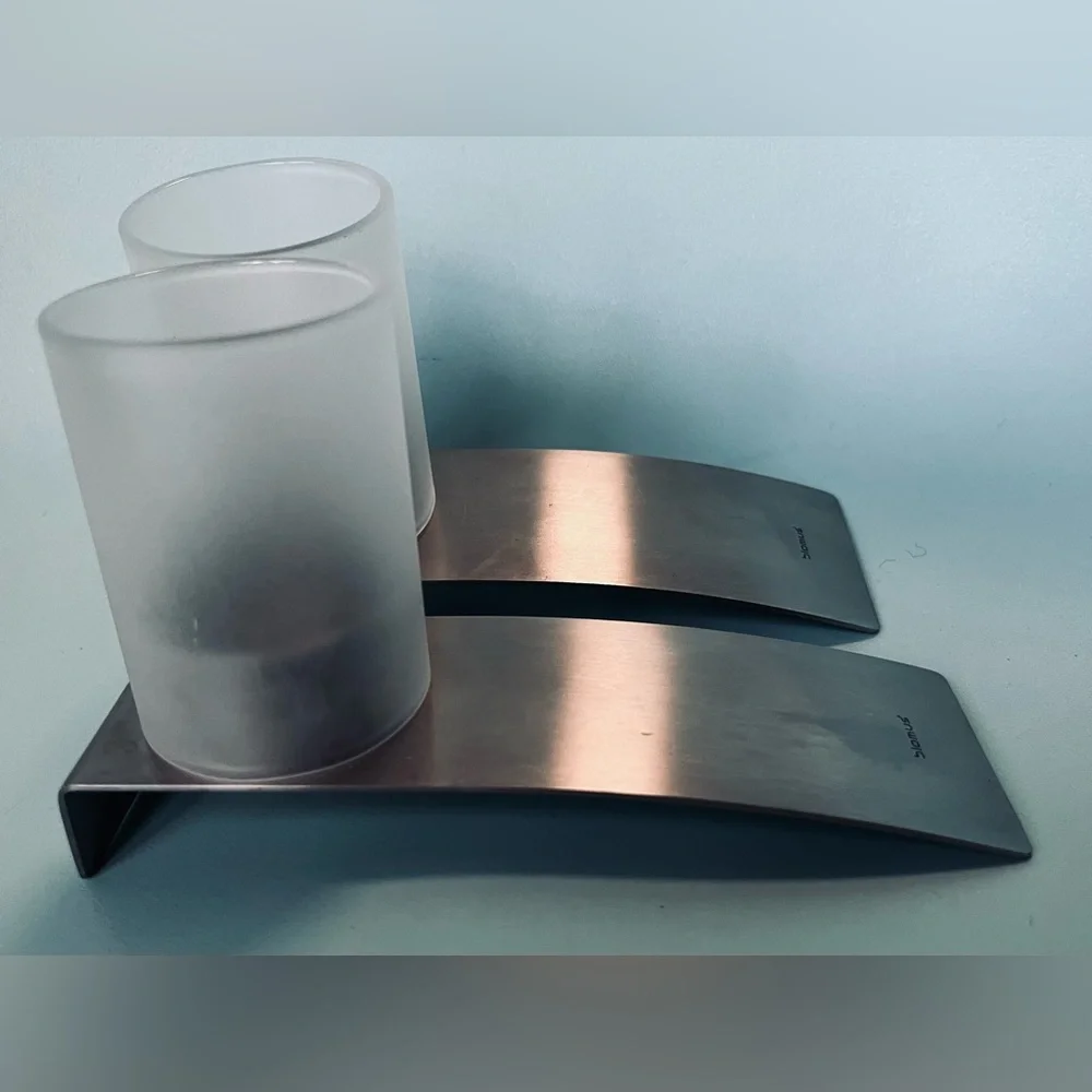 German Stainless Steel Modern Candle Holders by Blomus