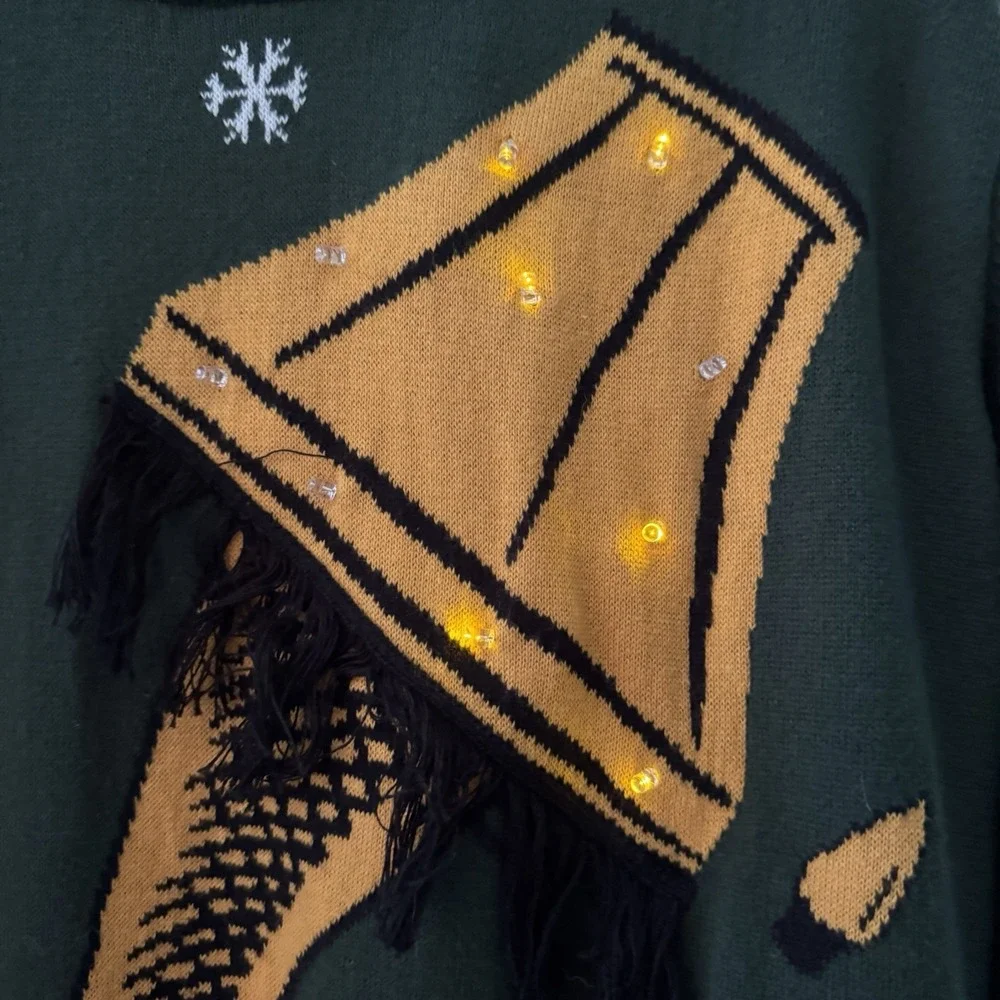 A Christmas Story Ugly Christmas Sweater Leg Lamp Lights Large Major Award