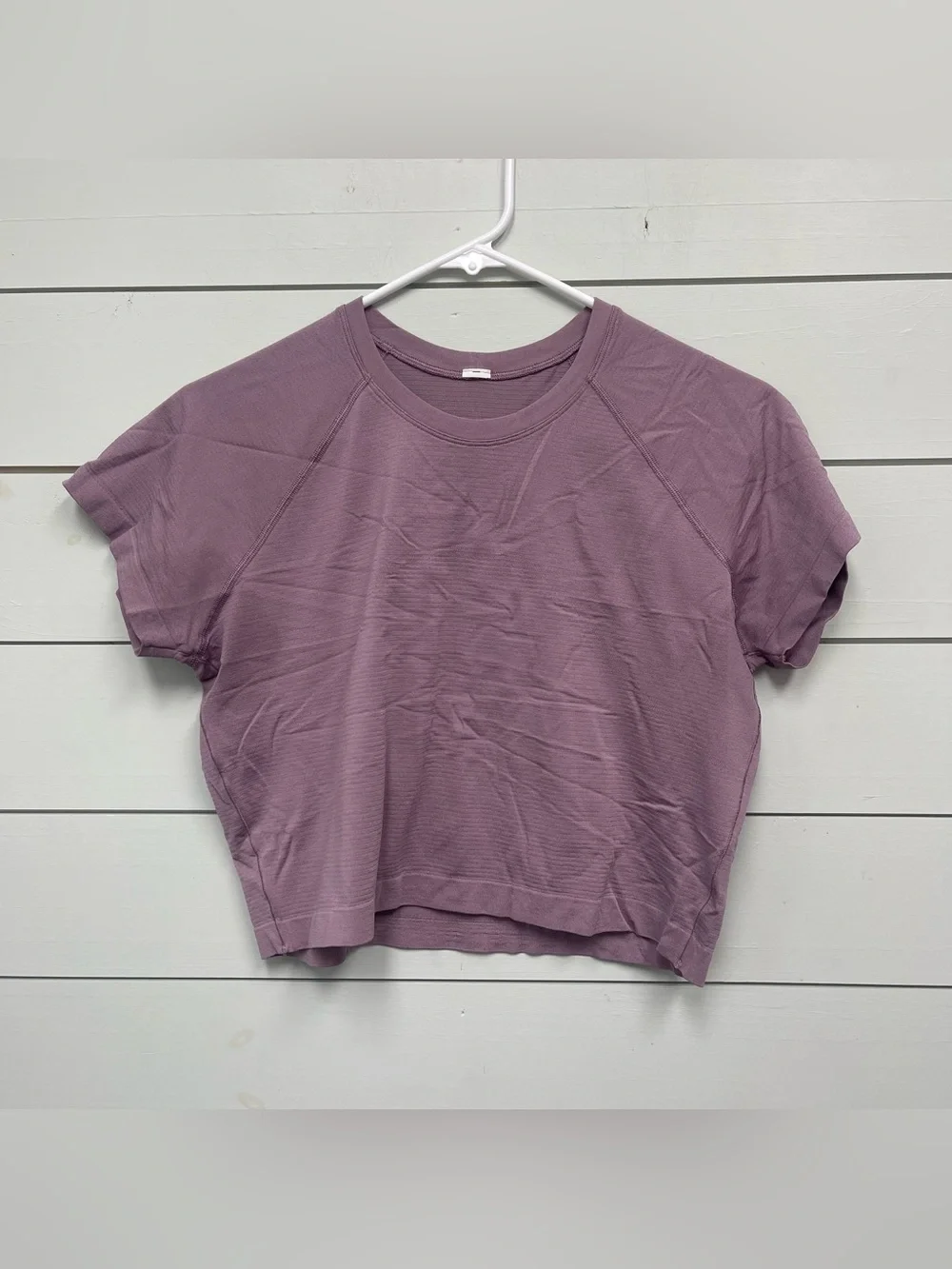 Lululemon short sleeve purple swiftly shirt cropped women's size 12