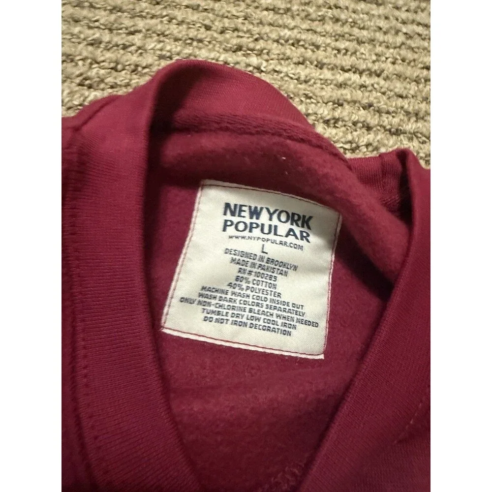 Oregon Burgundy Crewneck Sweatshirt Lg NWT New York Popular Vintage Style