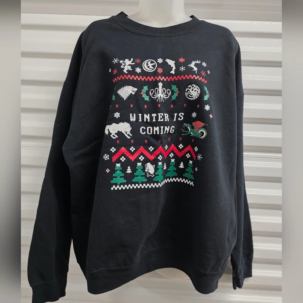 Gildan Black Winter Is Coming Sweater